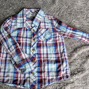 Old Navy Plaid Shirt button up sz 3t